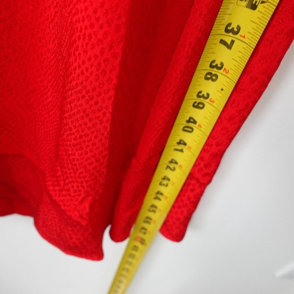 H M Dress Size 4 V Neck Midi Wrap Cocktail Jacquard Weave Snakeskin Cocktail Red - Picture 5 of 10